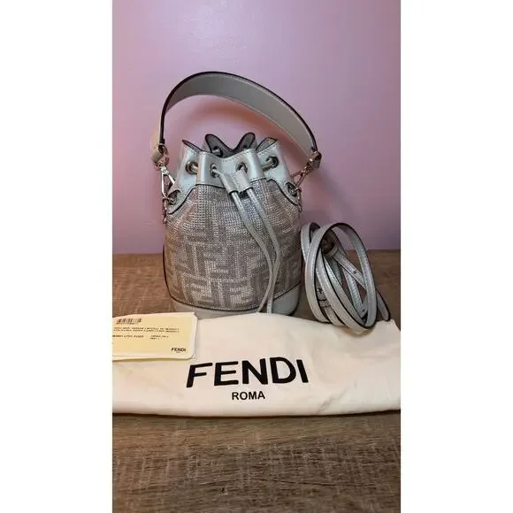 🩶SOLD🩶 Fendi Mon Tresor Iridescent Crystals Crossbody Bag - Picture 1 of 6